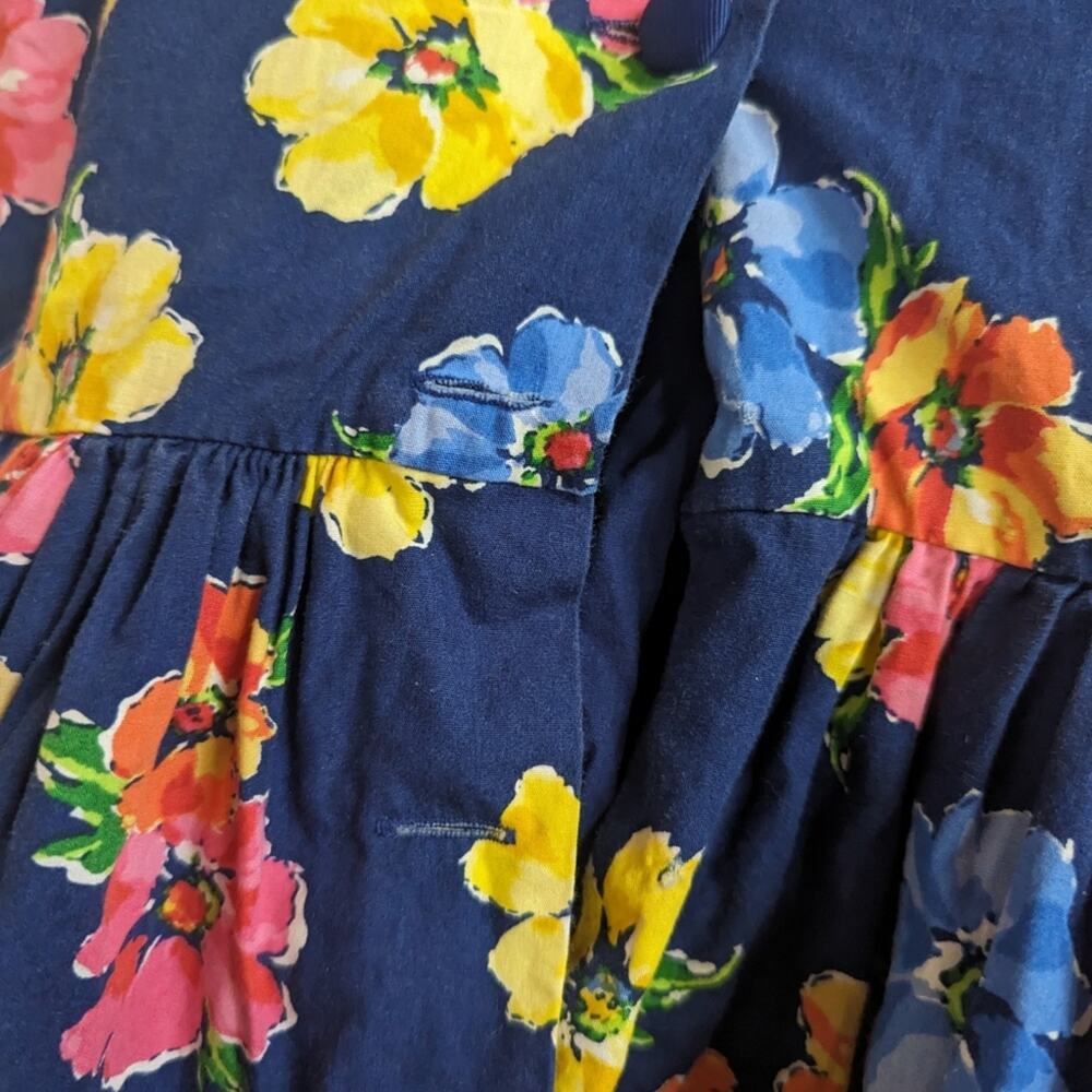 Polo Ralph Lauren Dress Girls Sz 8 Navy Floral - Picture 3 of 5